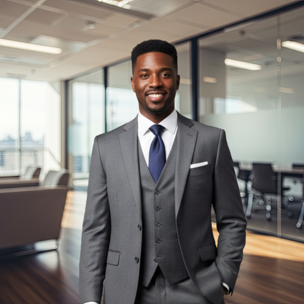 Virtual Photo Lab – Modern Office Background Online Headshot (2800 × 2800 Digital)