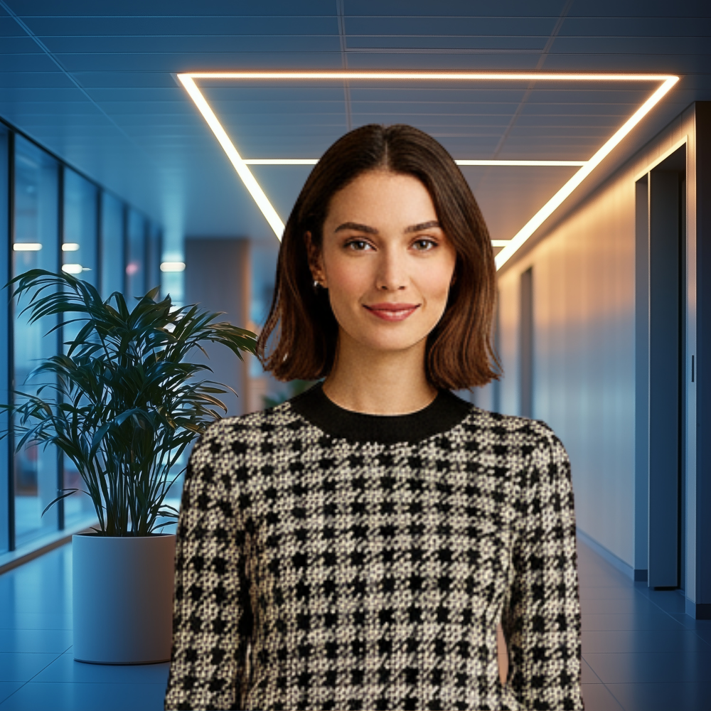 Virtual Photo Lab – Modern Office Background Online Headshot (2800 × 2800 Digital)